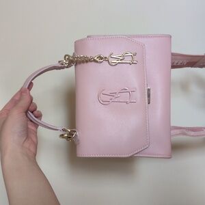 Light Pink Guitar Strap Crossbody Bag